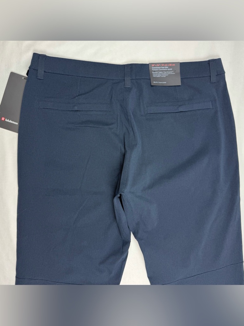 Lululemon Mens ABC Woven Air Commission Pants 36 x 32 Slim Fit Navy Blue B8 - Picture 8 of 13